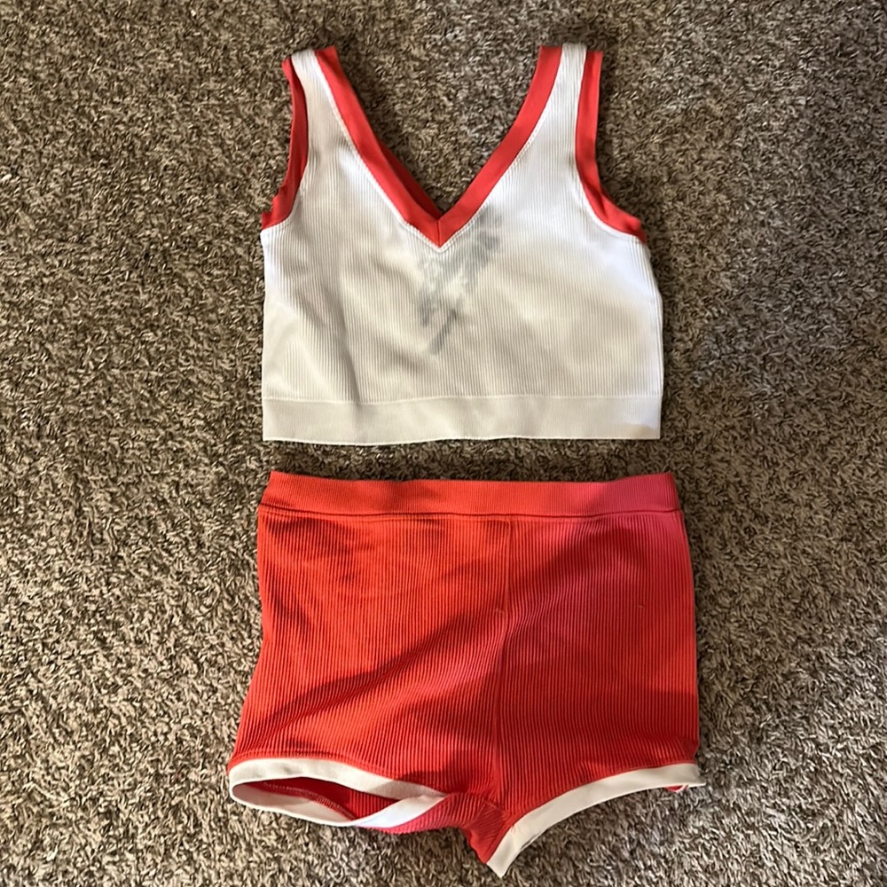 Retro aerie crop top and hot pant set